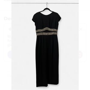 Vintage Black Gown with Beaded Detailing